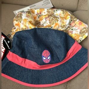 Two NWT Spider-Man and Mandalorian children’s bucket hats